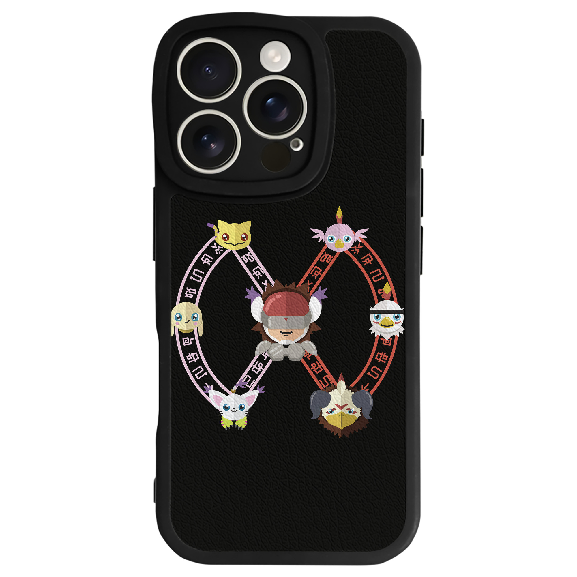 （画像用） Digimon デジタルモンスター/デジモン 【iPhone 16シリーズ対応】シリコンスマホケース（レザー調） 材質：シリコン